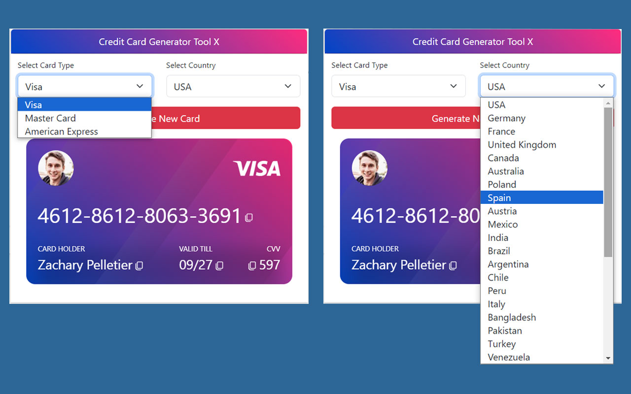 Credit Card Generator Tool X chrome谷歌浏览器插件_扩展第1张截图