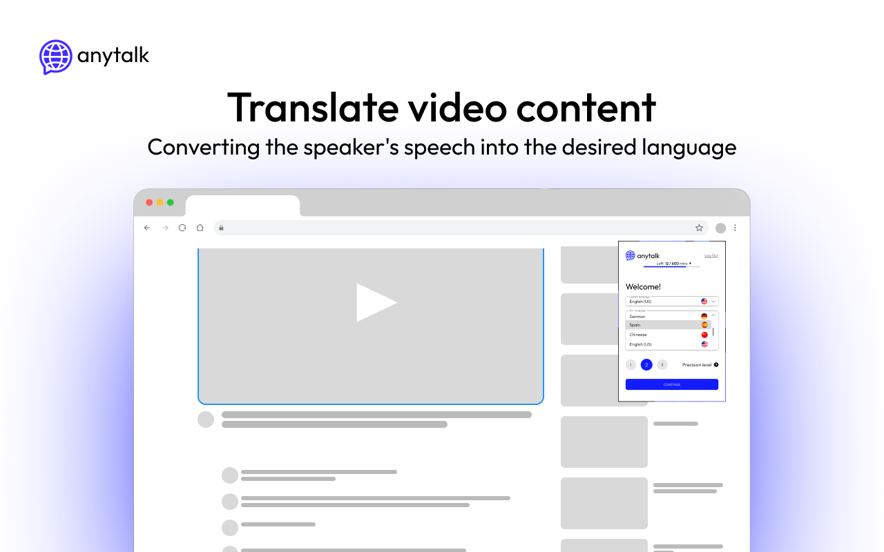 Anytalk: Real-time translator and voiceover chrome谷歌浏览器插件_扩展第3张截图