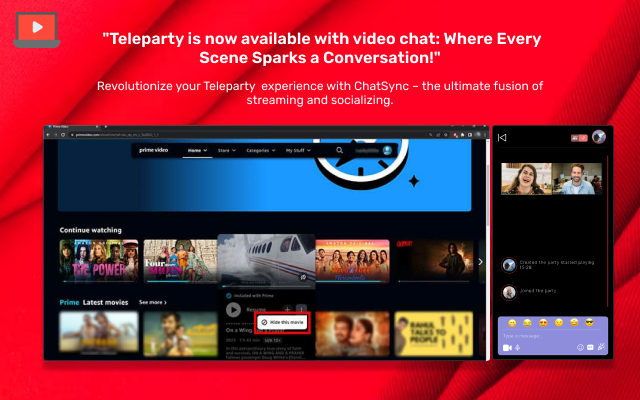 Teleparty is now available with video chat chrome谷歌浏览器插件_扩展第4张截图