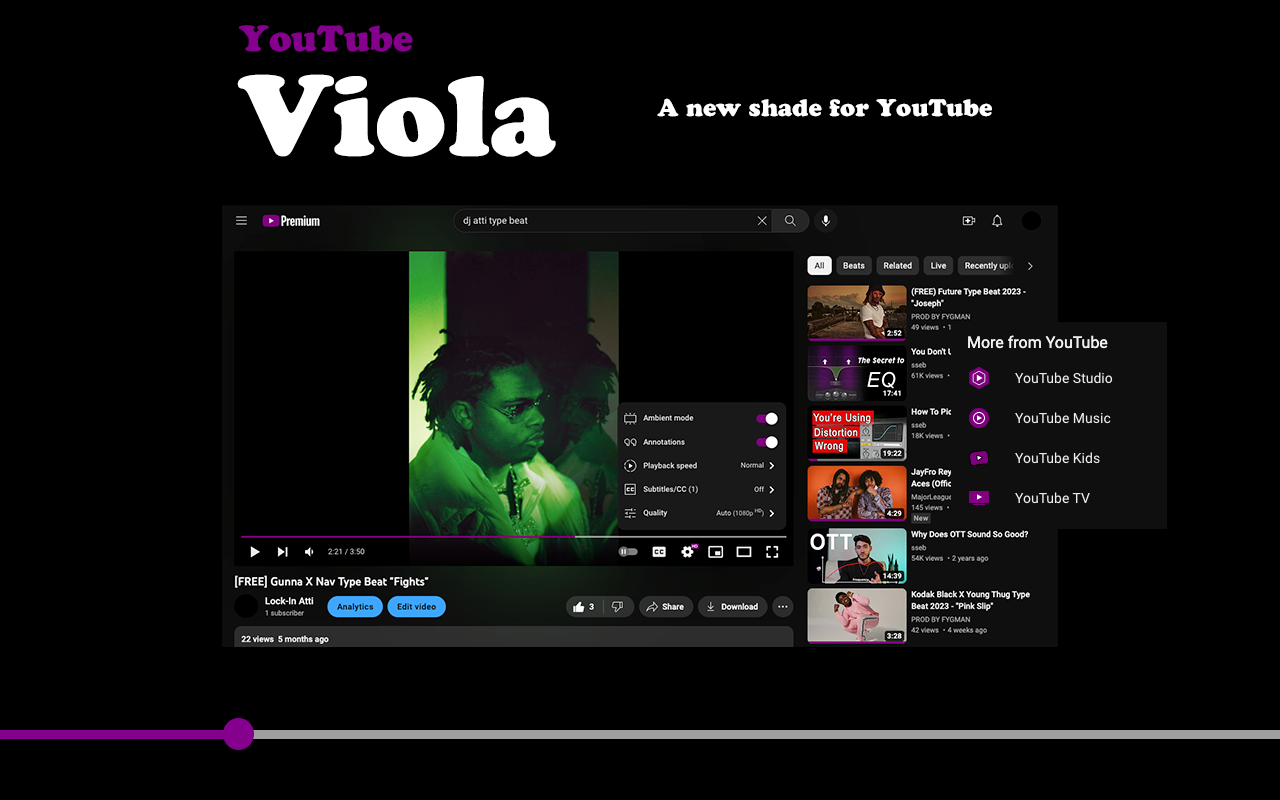 YouTube Viola chrome谷歌浏览器插件_扩展第1张截图