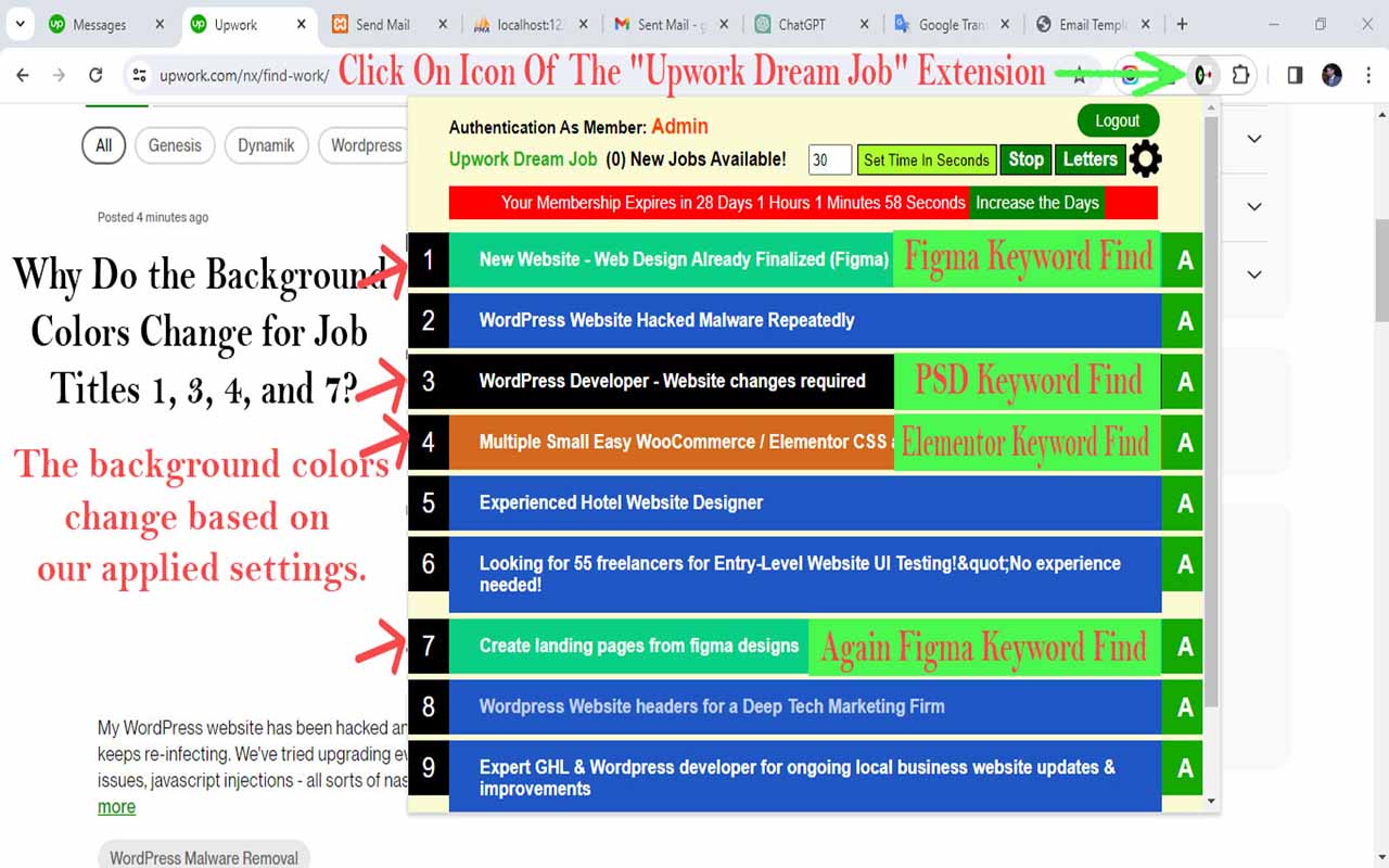 Upwork Dream Job: Unprecedented Job Notices with Audio, Alarm & Messages chrome谷歌浏览器插件_扩展第5张截图