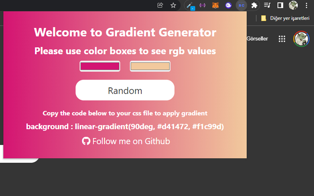 Beta CSS Gradient Color Generator chrome谷歌浏览器插件_扩展第1张截图