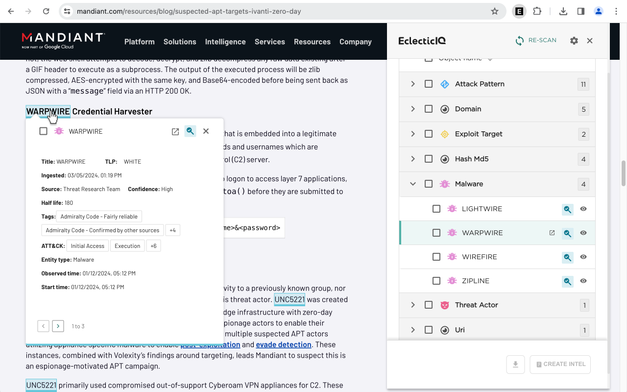 EclecticIQ Threat Scout chrome谷歌浏览器插件_扩展第2张截图