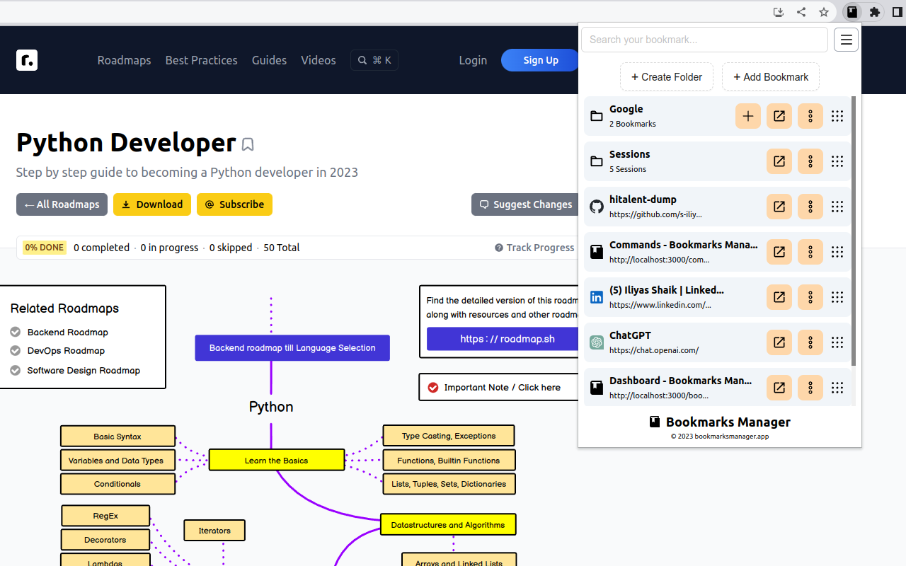 Bookmarks Manager chrome谷歌浏览器插件_扩展第3张截图