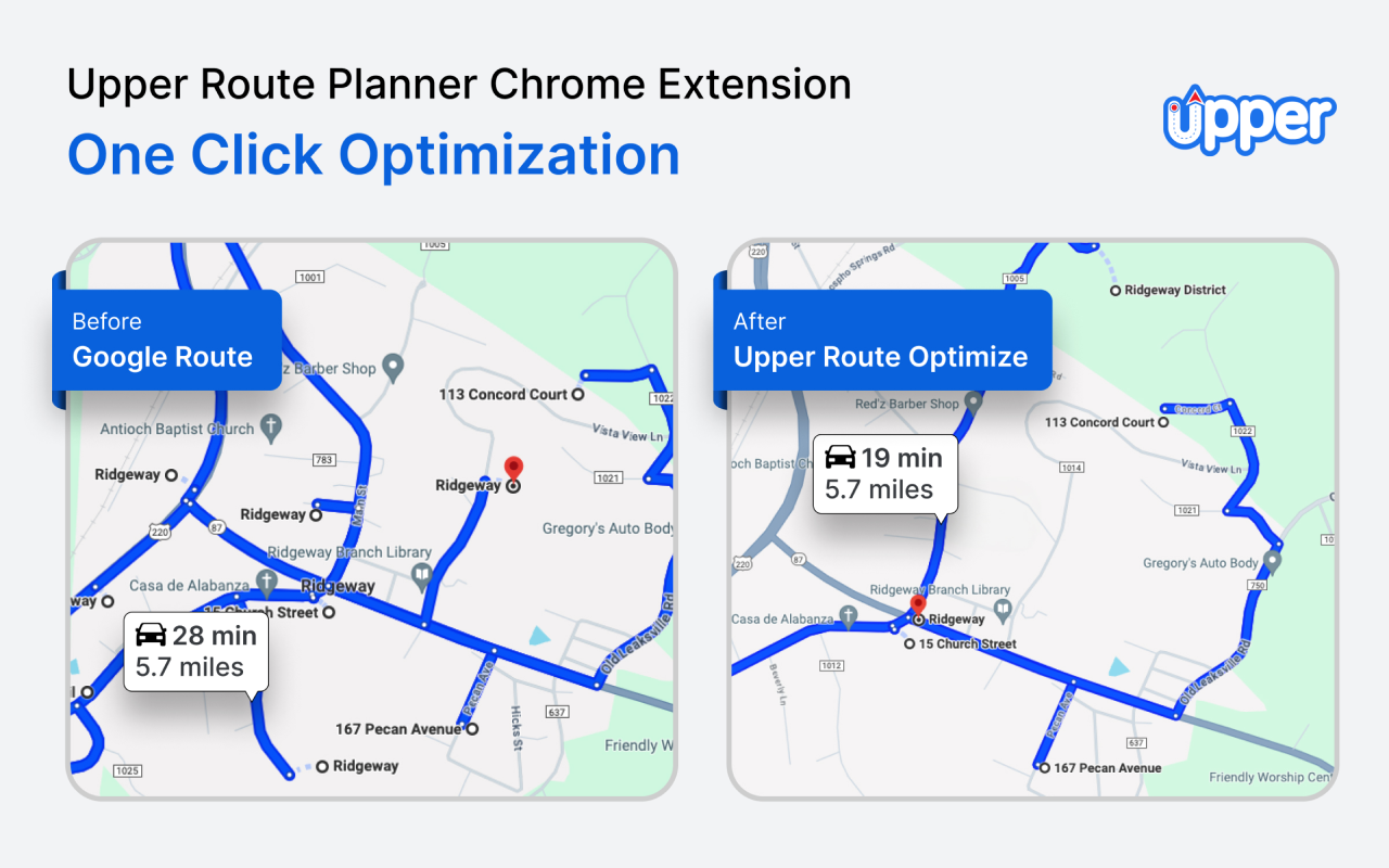 Free Google Maps Route Optimization by Upper chrome谷歌浏览器插件_扩展第4张截图