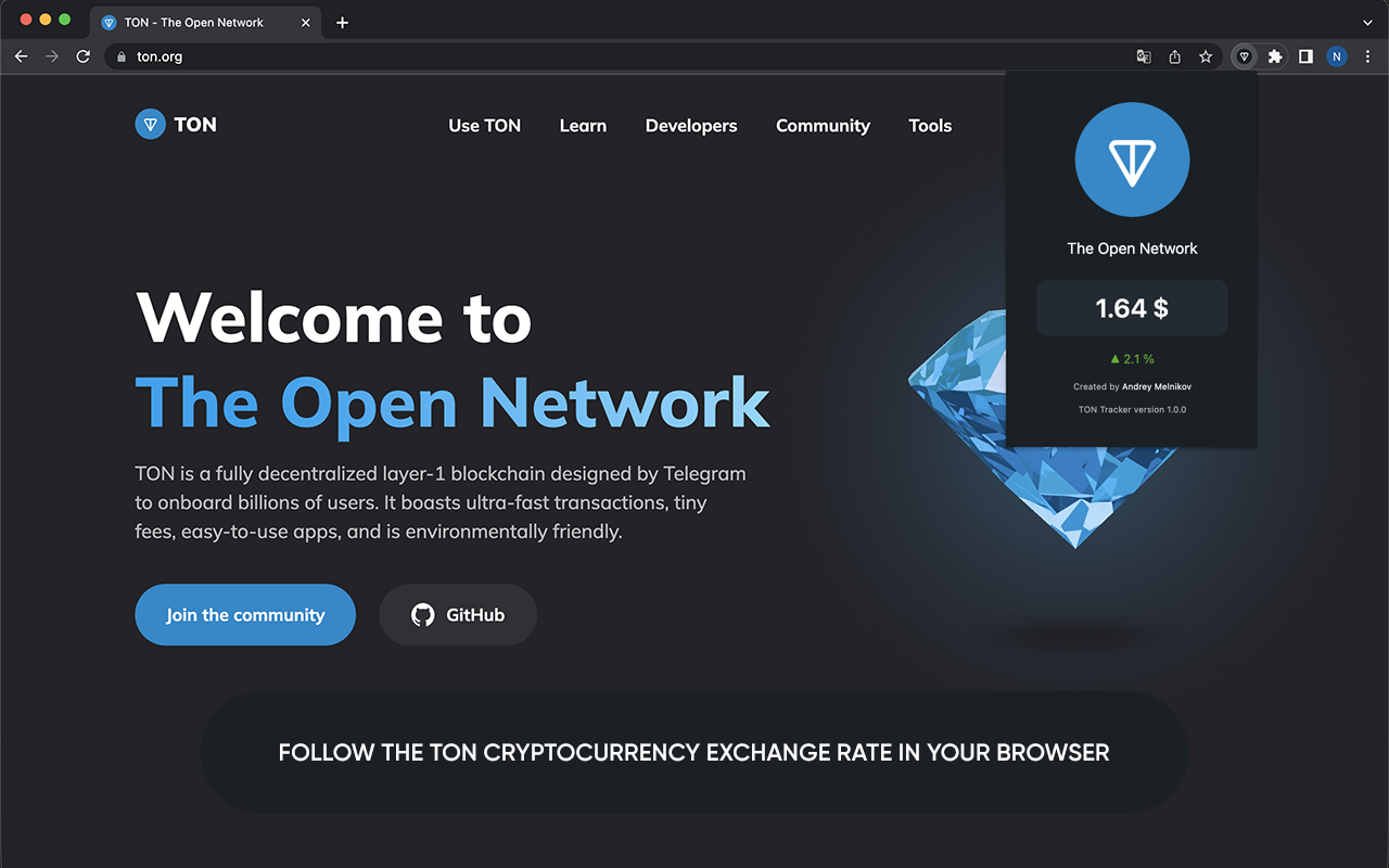 TON Crypto Price Tracker chrome谷歌浏览器插件_扩展第2张截图