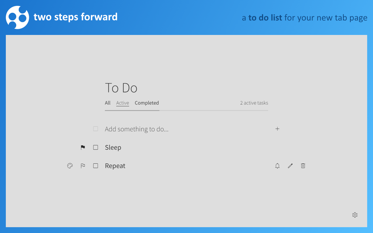 Two Steps Forward: A New Tab To Do List chrome谷歌浏览器插件_扩展第2张截图