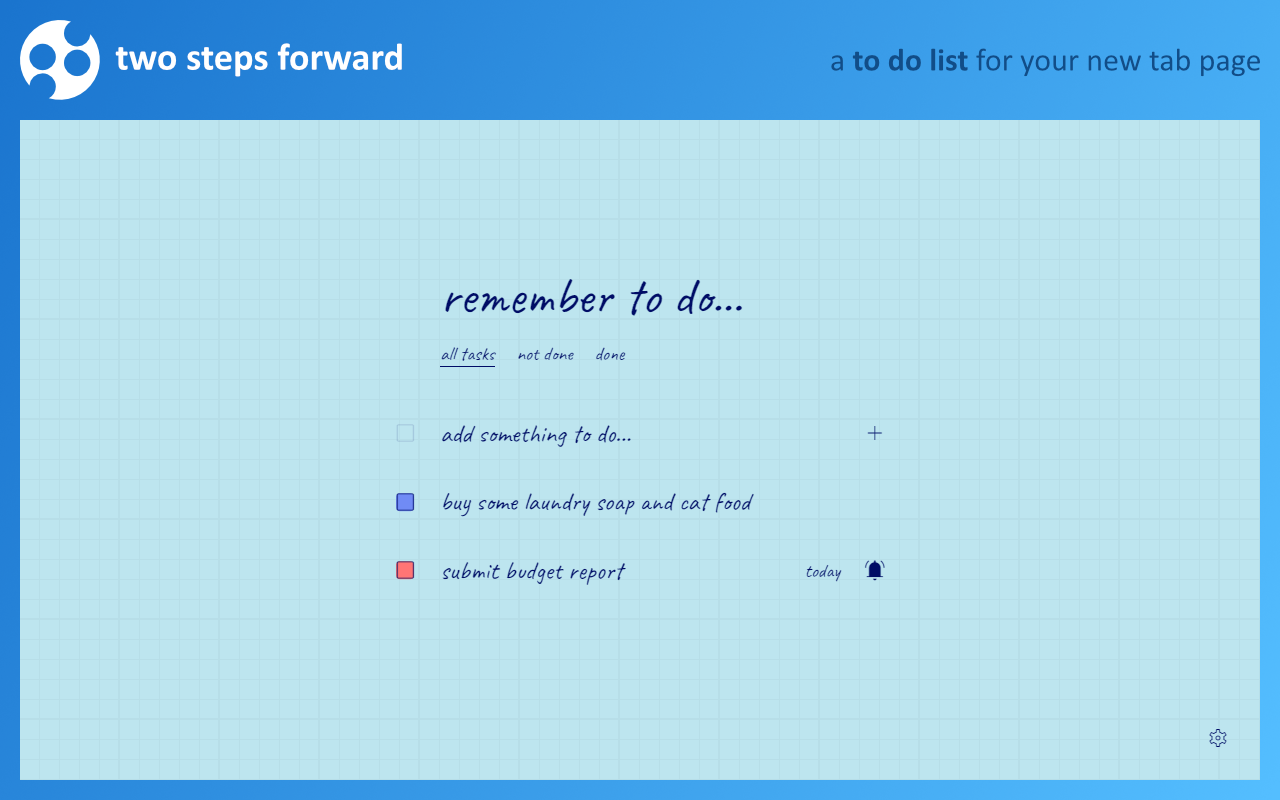 Two Steps Forward: A New Tab To Do List chrome谷歌浏览器插件_扩展第4张截图