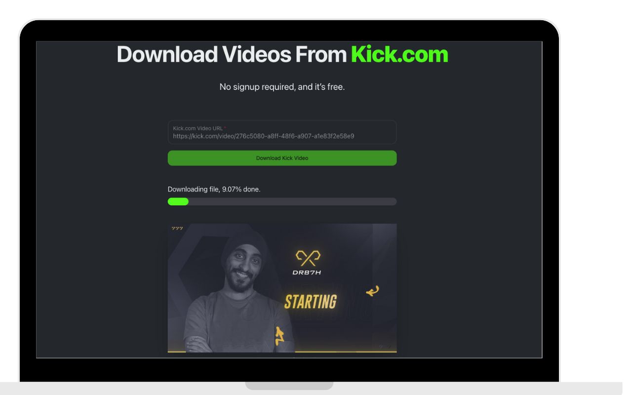 Kick VOD & Clips Downloader chrome谷歌浏览器插件_扩展第2张截图