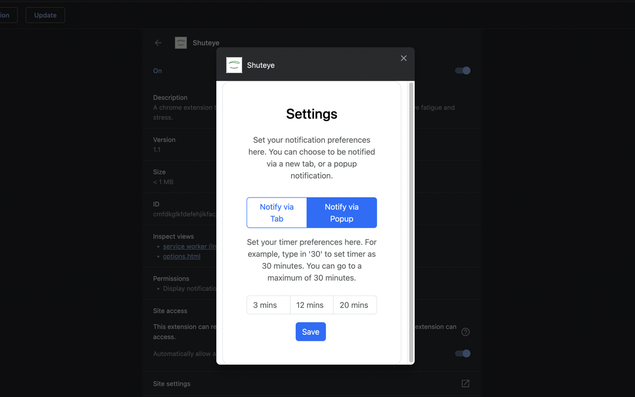 Shuteye chrome谷歌浏览器插件_扩展第1张截图