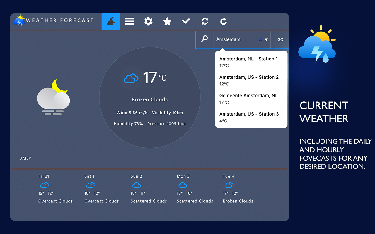 Weather Forecast (Free) chrome谷歌浏览器插件_扩展第1张截图