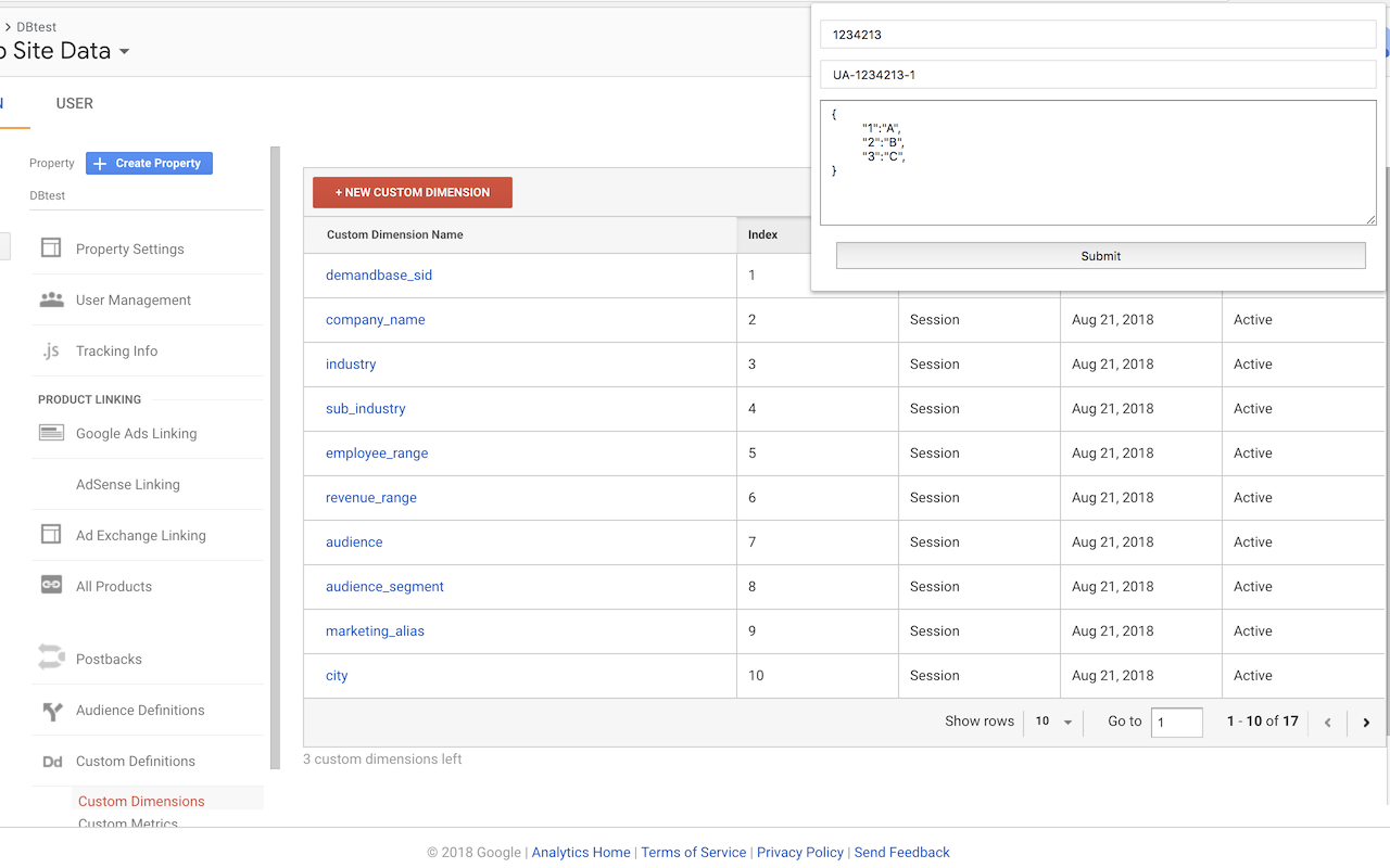 Google Analytics Dimension Updater chrome谷歌浏览器插件_扩展第1张截图