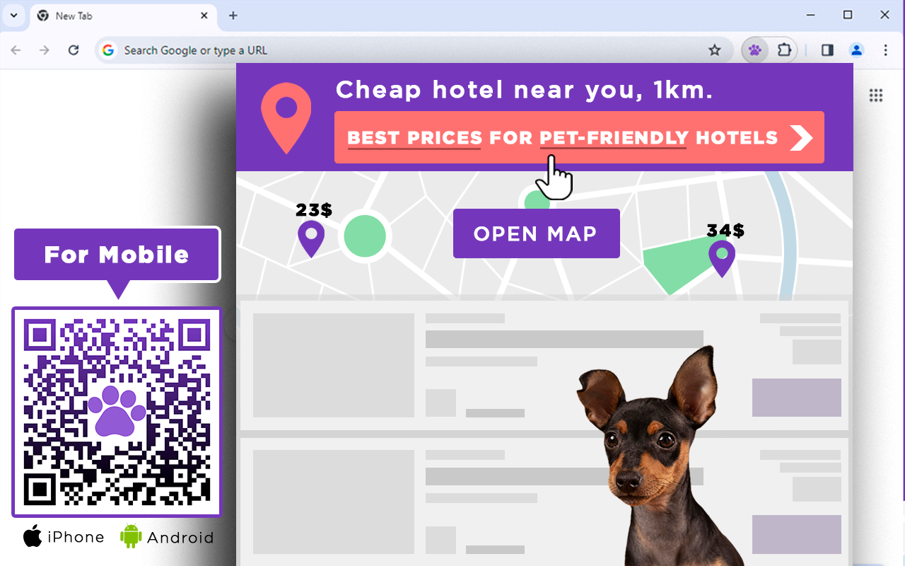 我附近的宠物友好酒店 - Pet Friendly Hotels Near Me chrome谷歌浏览器插件_扩展第1张截图