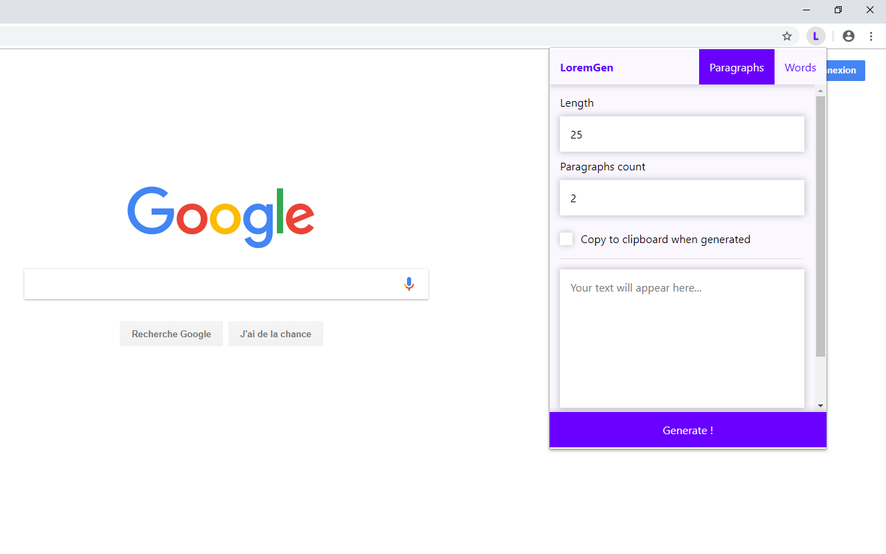 LoremGen chrome谷歌浏览器插件_扩展第1张截图