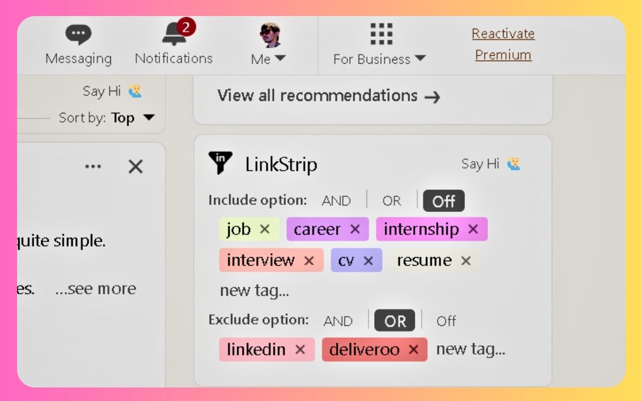 LinkStrip - Strip the 💩 from your LinkedIn feed chrome谷歌浏览器插件_扩展第1张截图