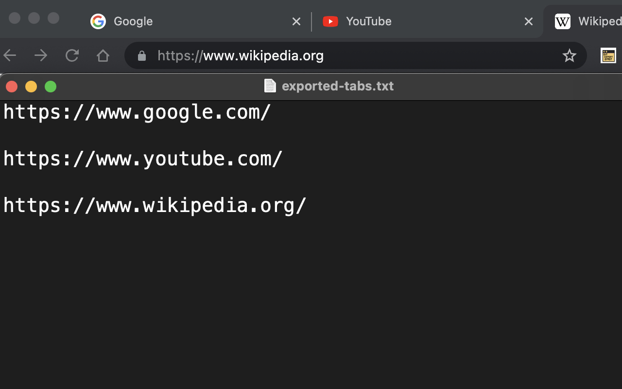 Export Tabs chrome谷歌浏览器插件_扩展第1张截图