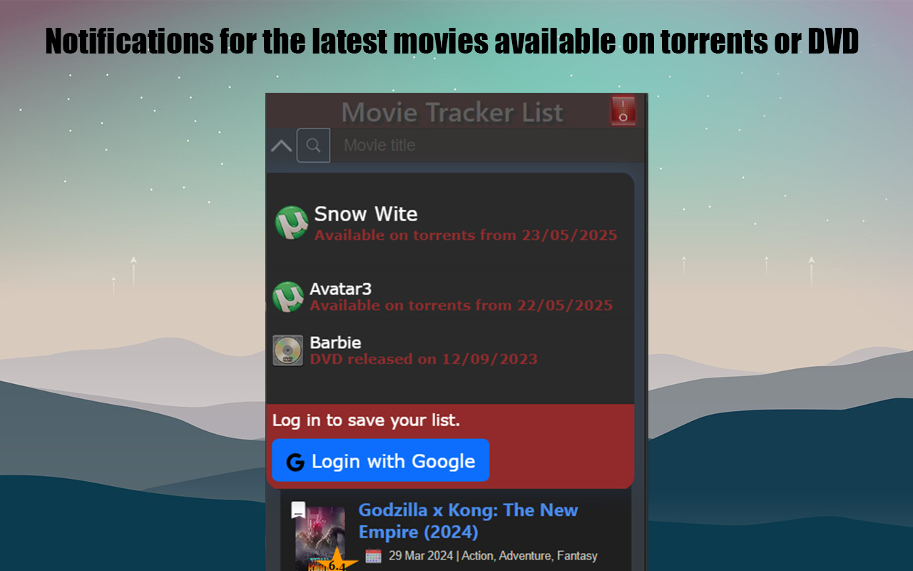 Movie Tracker List chrome谷歌浏览器插件_扩展第3张截图