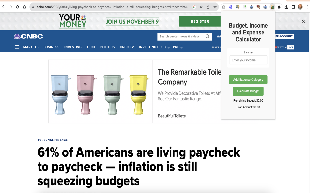 Budget, Income and Expense Calculator chrome谷歌浏览器插件_扩展第2张截图
