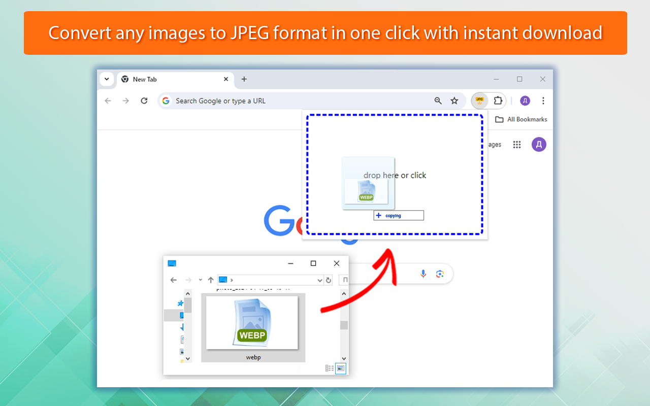 WebP 到 JPG 转换器 chrome谷歌浏览器插件_扩展第1张截图