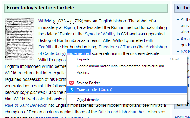 Sesli Sozluk chrome谷歌浏览器插件_扩展第1张截图
