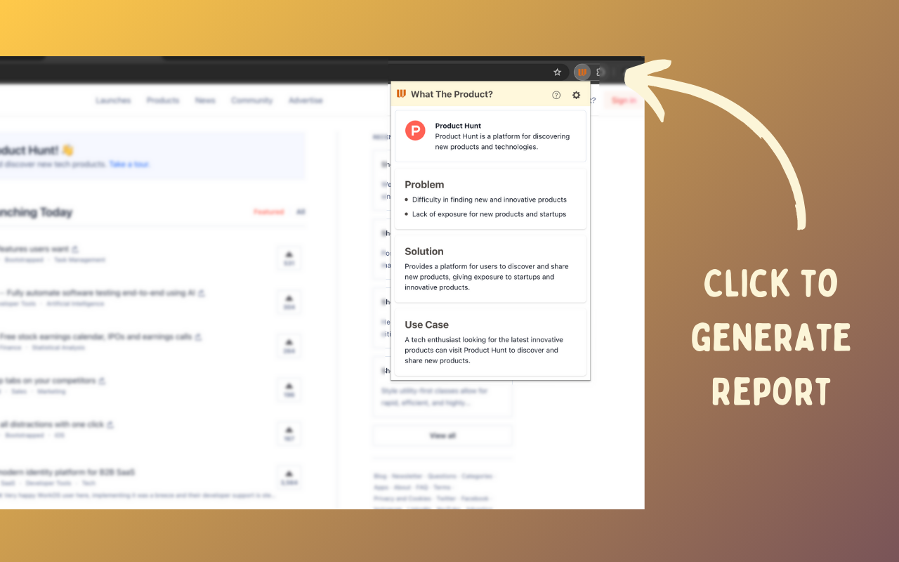 What The Product - Instant Product Summary & Website Analysis with AI chrome谷歌浏览器插件_扩展第2张截图