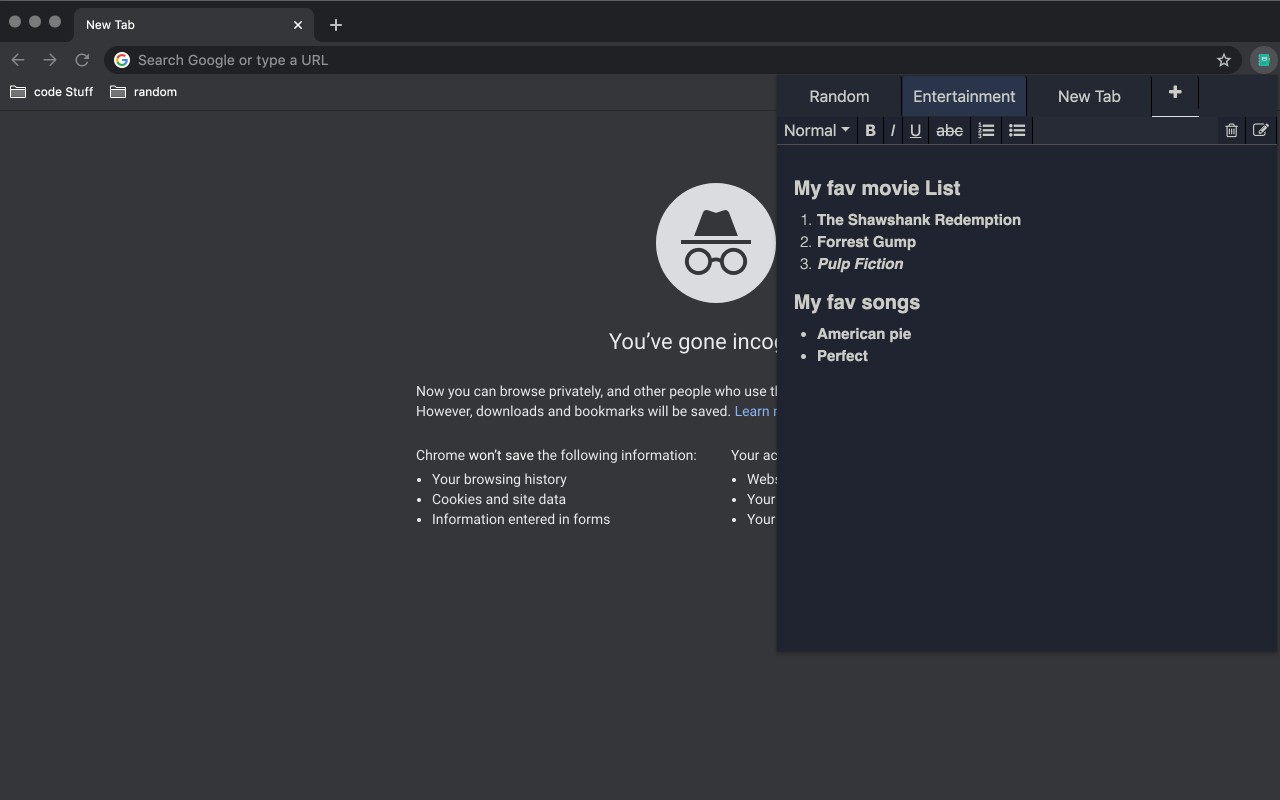 Pop up notes chrome谷歌浏览器插件_扩展第1张截图