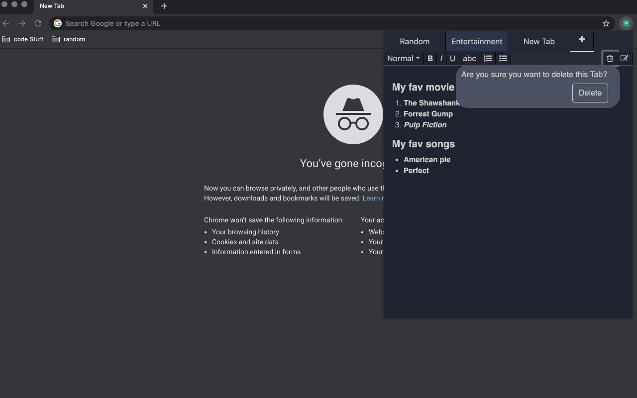 Pop up notes chrome谷歌浏览器插件_扩展第2张截图