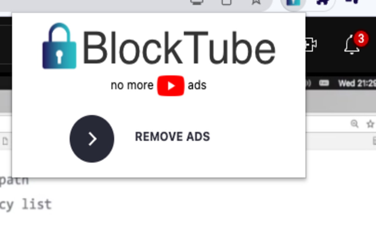 BlockTube (no more ads) chrome谷歌浏览器插件_扩展第1张截图