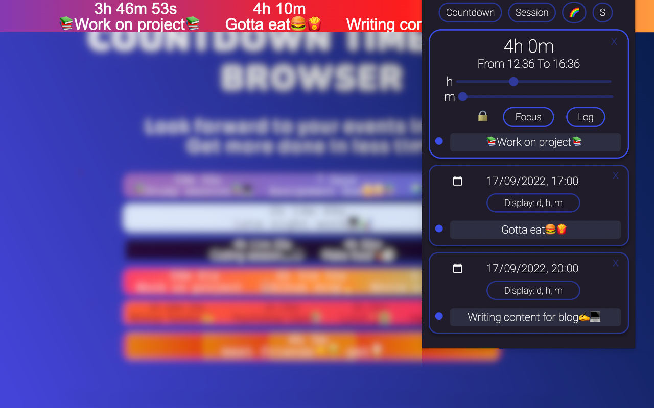 Countdown for browser chrome谷歌浏览器插件_扩展第1张截图