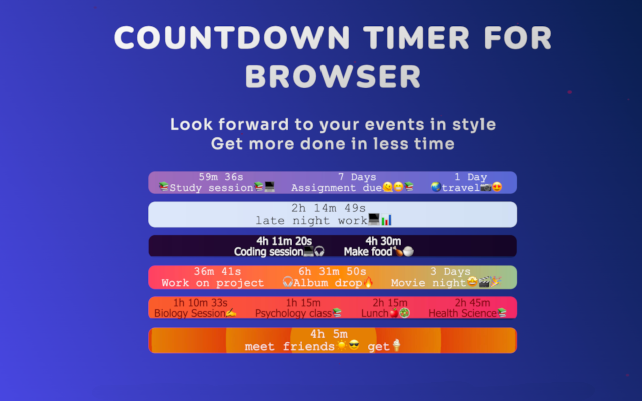 Countdown for browser chrome谷歌浏览器插件_扩展第2张截图