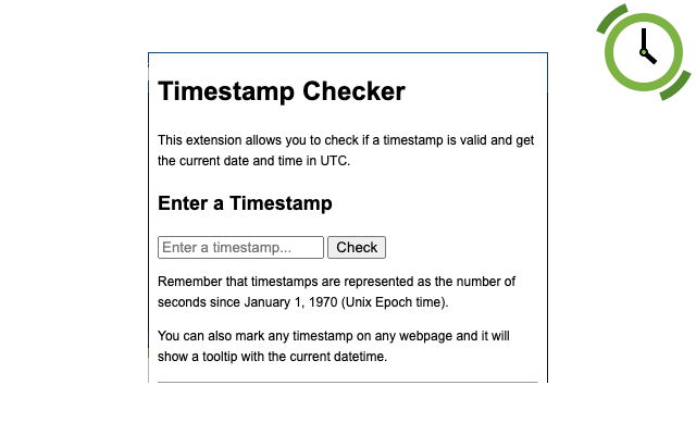 Timestamp Checker chrome谷歌浏览器插件_扩展第1张截图