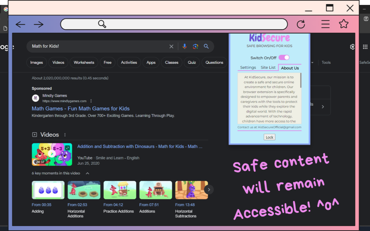 KidSecure chrome谷歌浏览器插件_扩展第2张截图