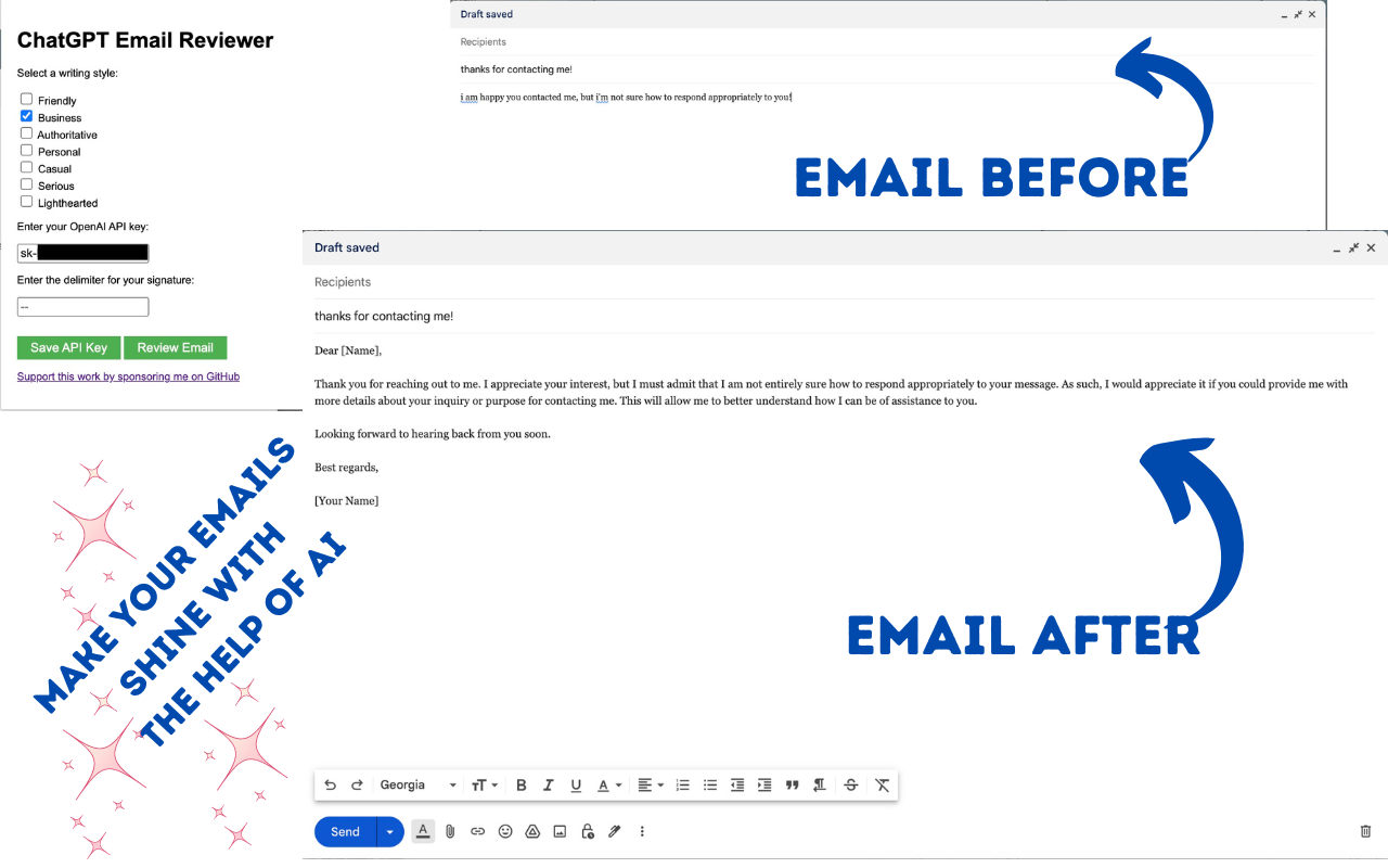 ChatGPT Email Reviewer chrome谷歌浏览器插件_扩展第1张截图