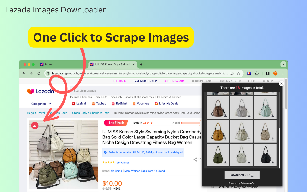 Lazada来赞达商品图下载器 chrome谷歌浏览器插件_扩展第1张截图