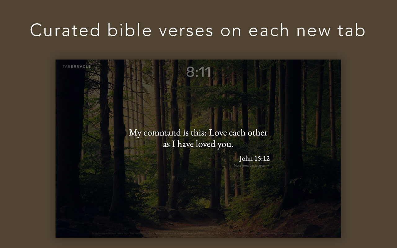 Tabernacle — Bible verses on each new tab chrome谷歌浏览器插件_扩展第1张截图