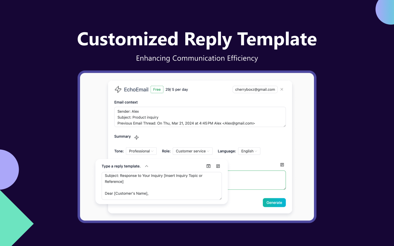 EchoEmail-AI Email Write Generator chrome谷歌浏览器插件_扩展第3张截图