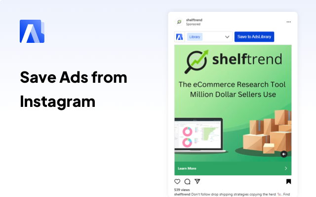 Ad Library：轻松保存Instagram广告和视频 chrome谷歌浏览器插件_扩展第1张截图
