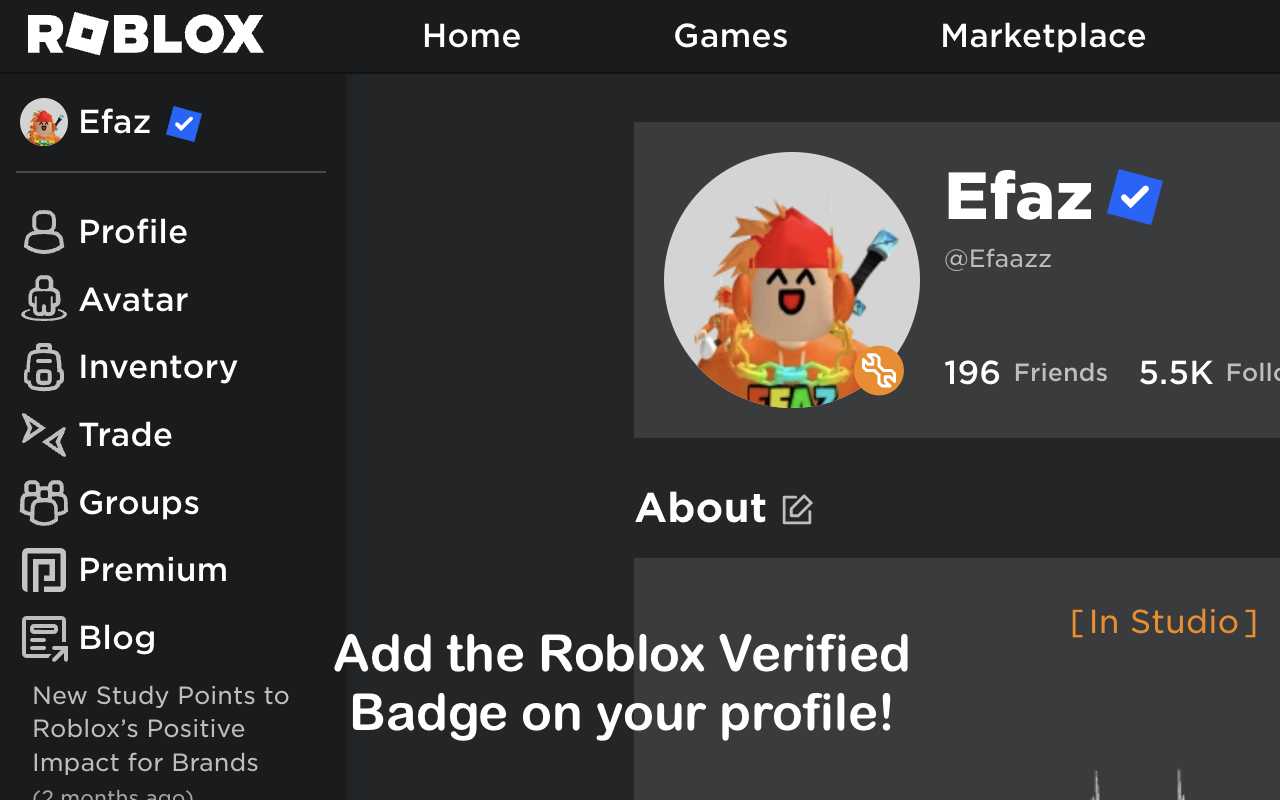 Efaz's Roblox Verified Badge Add-on chrome谷歌浏览器插件_扩展第1张截图