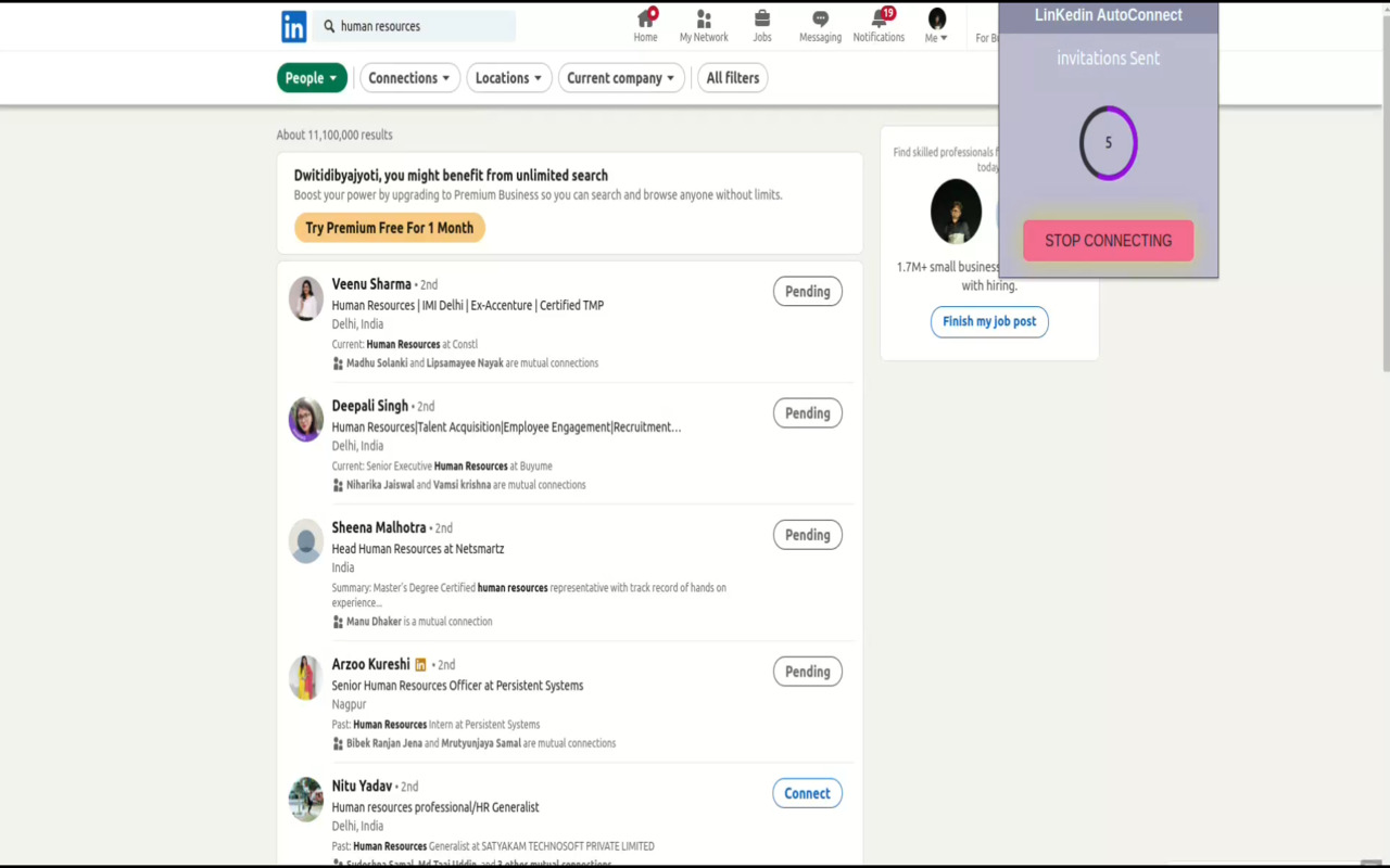LinkedIn connection chrome谷歌浏览器插件_扩展第1张截图