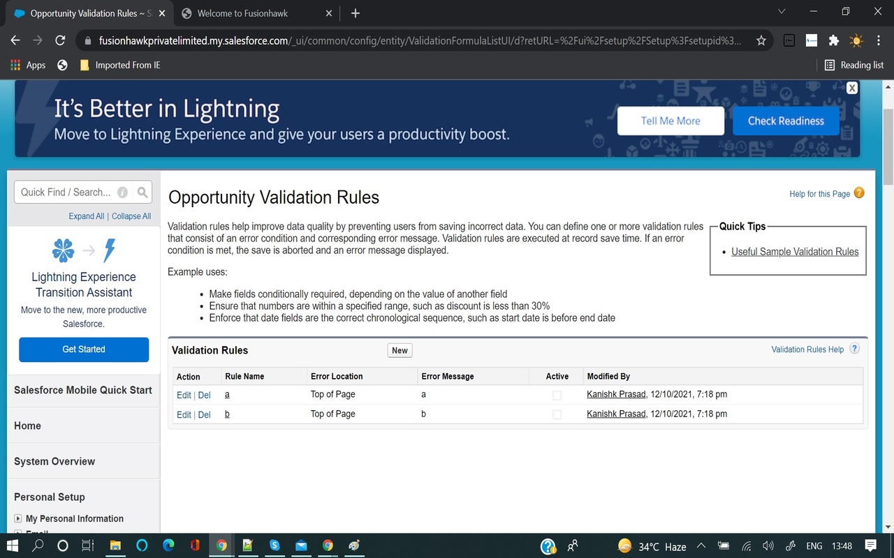 (De)Activate Salesforce Validation Rules chrome谷歌浏览器插件_扩展第3张截图
