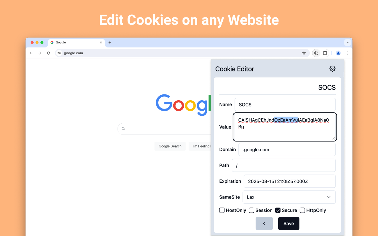 Cookie编辑器 chrome谷歌浏览器插件_扩展第2张截图