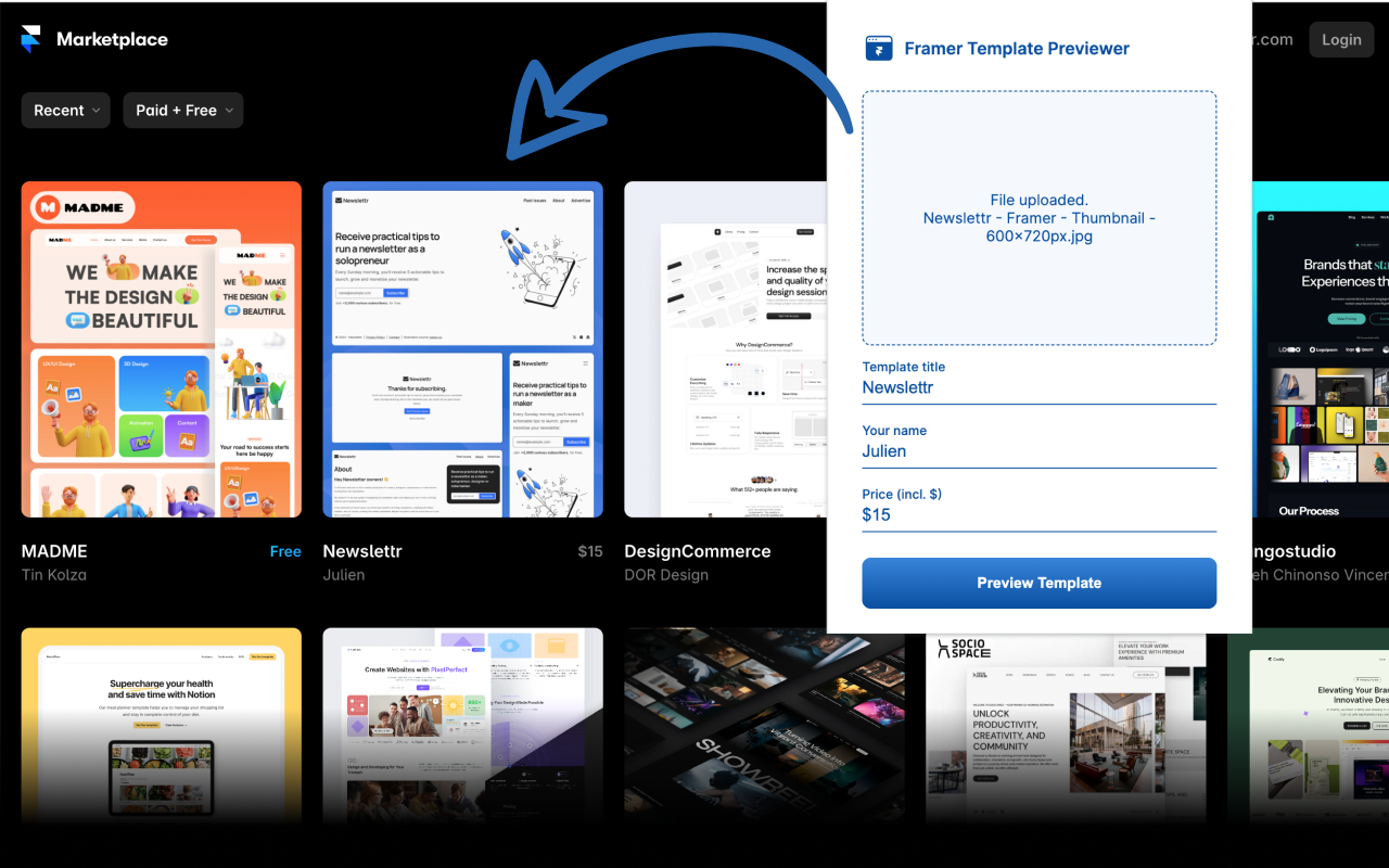 Framer Template Previewer chrome谷歌浏览器插件_扩展第1张截图
