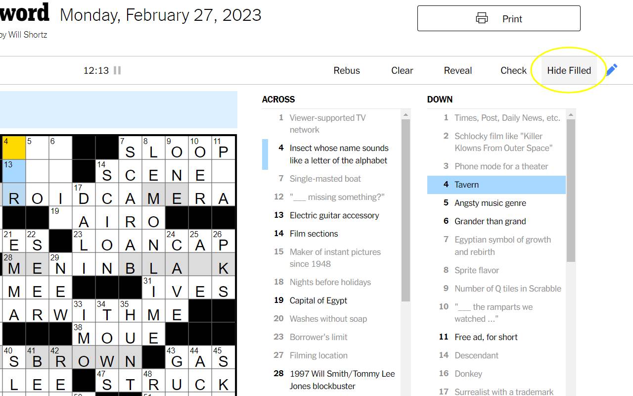 NYT Crossword Clue Hider chrome谷歌浏览器插件_扩展第1张截图