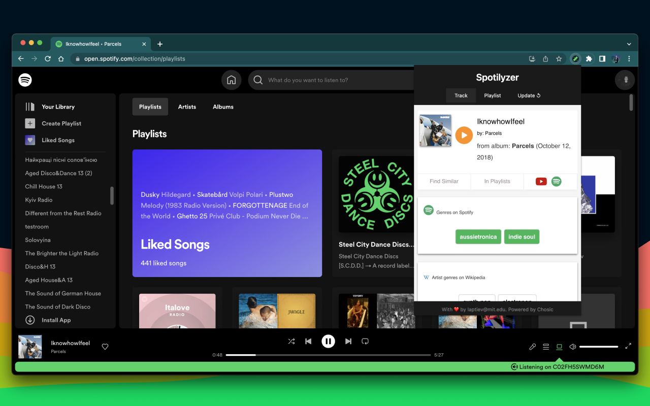 Spotilyzer chrome谷歌浏览器插件_扩展第2张截图