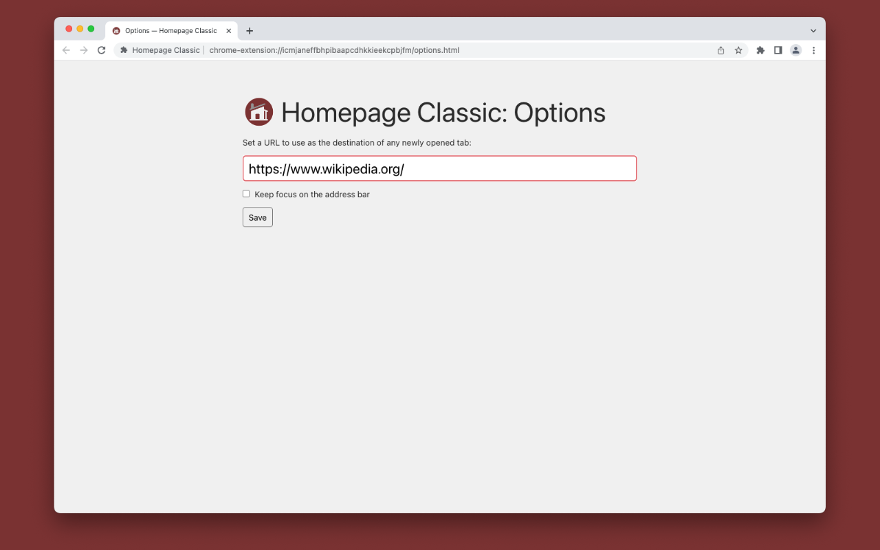 Homepage Classic chrome谷歌浏览器插件_扩展第2张截图