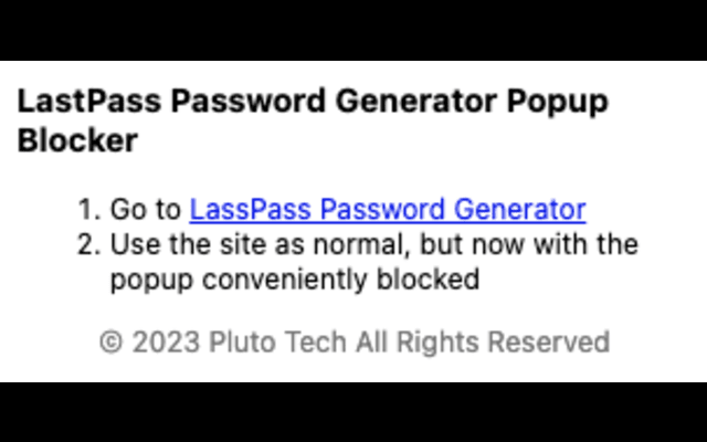 LastPass Password Generator Popup Blocker chrome谷歌浏览器插件_扩展第1张截图