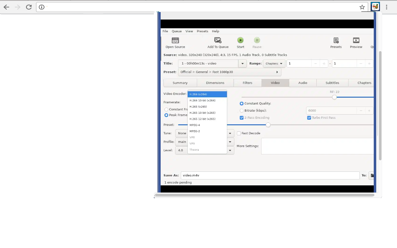 Handbrake - 视频转换器 chrome谷歌浏览器插件_扩展第3张截图