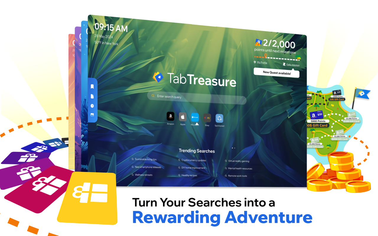 Tab Treasure - Search & Earn Rewards chrome谷歌浏览器插件_扩展第5张截图