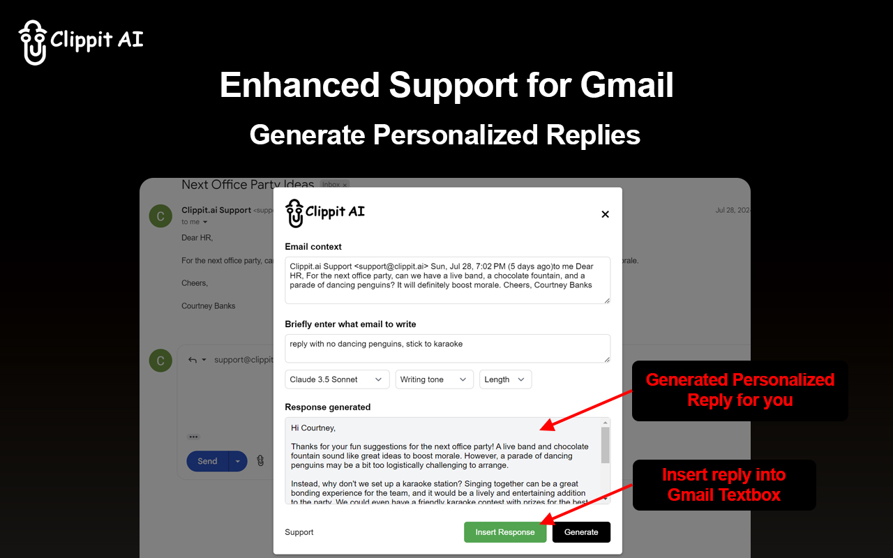 Clippit AI - AI Email Writer chrome谷歌浏览器插件_扩展第4张截图