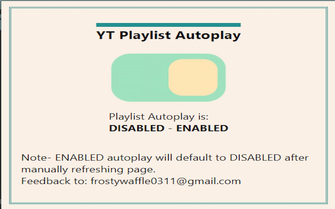Youtube Playlist Autoplay Stopper chrome谷歌浏览器插件_扩展第1张截图